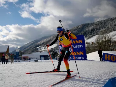 20 December 2024, France, Le Grand-Bornand: Germany's Franziska Preuss in action during the women's 7.5 km sprint competition of the IBU Biathlon World Cup in Le Grand Bornand. Photo: Olivier Chassignole/AFP/dpa