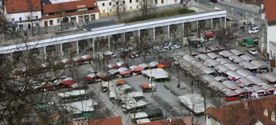 ﻿- 10.03.2016 - panoramski posnetek - panorama Ljubljana - ljubljanska tržnica//FOTO: Tomaž Skale 