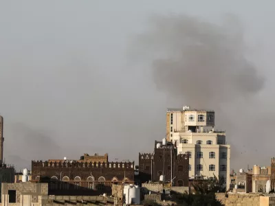 Smoke rises after Israeli strikes near Sanaa airport, in Sanaa, Yemen, December 26, 2024. REUTERS/Khaled Abdullah   TPX IMAGES OF THE DAY