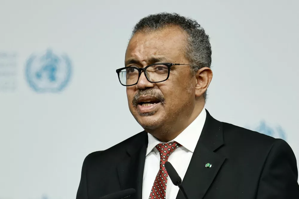 FILED - 16 October 2022, Berlin: Director-General of the World Health Organization (WHO) Tedros Adhanom Ghebreyesus speaks at the opening ceremony of the 14th World Health Summit. Photo: Carsten Koall/dpa