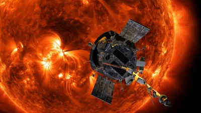 A 2018 artist's concept shows the Parker Solar Probe spacecraft flying into the Sun's outer atmosphere, called the corona, on a mission to help scientists learn more about the Sun.  NASA/Johns Hopkins APL/Steve Gribben/Handout via REUTERS THIS IMAGE HAS BEEN SUPPLIED BY A THIRD PARTY