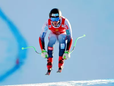 Alpine Skiing - FIS Alpine Ski World Cup - Men's Super G - Bormio, Italy - December 29, 2024 Norway's Fredrik Moeller in action REUTERS/Denis Balibouse