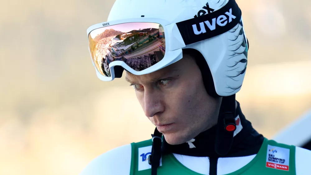 Ski Jumping - Four Hills Tournament - Garmisch-Partenkirchen, Germany - December 31, 2024 Slovenia's Anze Lanisek during Men's Individual KO HS142 training REUTERS/Lisi Niesner