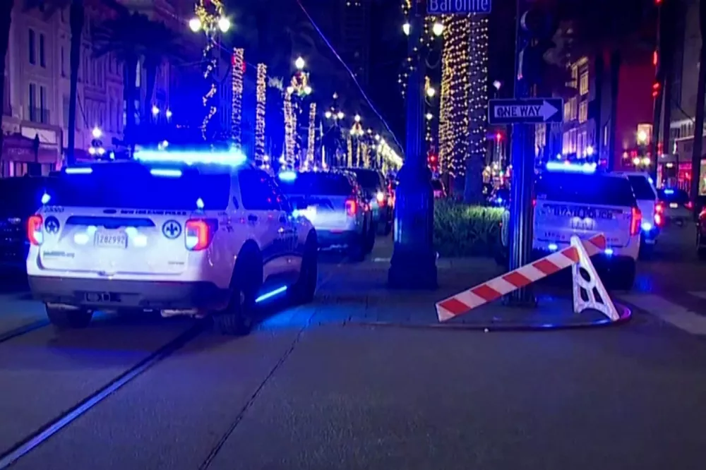 Police attend the scene where a pickup truck drove into a large crowd on Bourbon Street in the French Quarter of New Orleans, Louisiana, U.S. January 1, 2025 in this screengrab taken from a video. ABC Affiliate WGNO/Handout via REUTERS  THIS IMAGE HAS BEEN SUPPLIED BY A THIRD PARTY. NO RESALES. NO ARCHIVES. MANDATORY CREDIT
