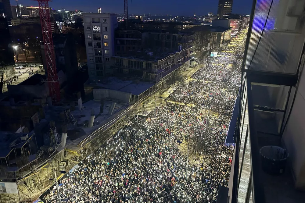 Thousands of people fill the streets as they protest against government policies, corruption and the negligence which they blame for the deaths of the victims in the Novi Sad railway station disaster in November, in Belgrade, Serbia, December 22, 2024. REUTERS/Branko Filipovic