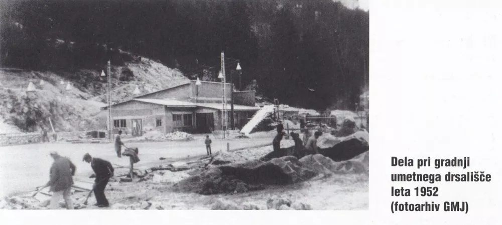 Gradnja umetnega drsališča na Jesenicah v petdesetih prejšnjega stoletja / Foto: arhiv Gornjesavski muzej Jesenice / Foto: Arhiv Gornjesavski Muzej Jesenice