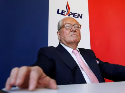 FILE PHOTO: France's far-right National Front political party leader Jean-Marie Le Pen attends a press conference before a rally for the upcoming European elections in Nice, southeastern France, June 3, 2009. REUTERS/Eric Gaillard/File Photo