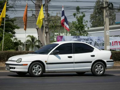 2BED912 Chiangmai, Thailand - March 6 2020: Private car, Chrysler Neon. Photo at road no.121 about 8 km from downtown Chiangmai, thailand.