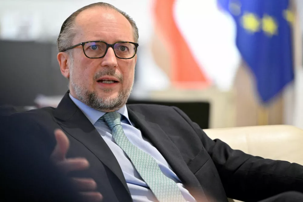 FILE PHOTO: Austria's foreign minister Alexander Schallenberg speaks during an interview with Reuters in Vienna, Austria, December 11, 2024. REUTERS/Elisabeth Mandl/File Photo