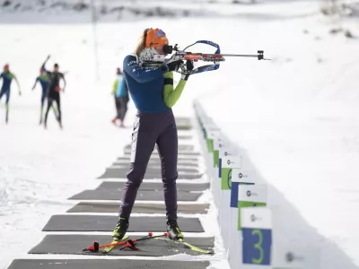 BiatlonAnamarija Lampič03.01.2025 Trening moške in ženske biatlonskebreprezentance Slovenije pred začetkom svetovnega pokala v letu 2025FOTO: Nik Erik Neubauer