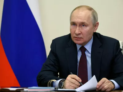 FILE PHOTO: Russian President Vladimir Putin chairs a meeting with government members via a video link from a residence outside Moscow, Russia, January 11, 2023. Sputnik/Mikhail Klimentyev/Kremlin via REUTERS ATTENTION EDITORS - THIS IMAGE WAS PROVIDED BY A THIRD PARTY./File Photo