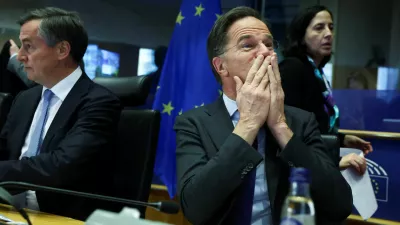 NATO Secretary General Mark Rutte reacts on the day he addresses the European Parliament's Committee on Foreign Affairs in Brussels, Belgium January 13, 2025. REUTERS/Yves Herman