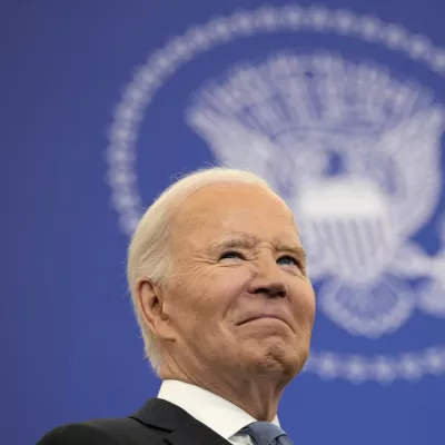 President Joe Biden waits to speak about foreign policy at the State Department in Washington, Monday, Jan. 13, 2025. (AP Photo/Susan Walsh)