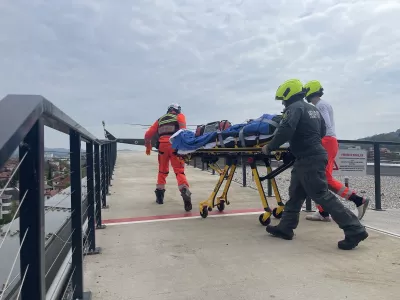 Heliport na strehi urgentnega centra Splošne bolnišnice Celje je v uporabi dve leti. Foto: Združenje heliportov Slovenije