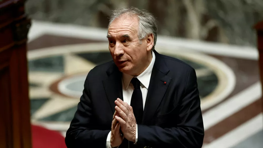 French Prime Minister Francois Bayrou reacts during a debate on a motion of no-confidence against the French government, tabled by members of parliament of La France Insoumise (France Unbowed - LFI) parliamentary group and joined by the Communists and the Greens (Les Ecologistes - EELV), at the National Assembly in Paris, France, January 16, 2025. REUTERS/Benoit Tessier