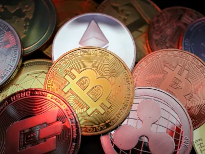 FILE PHOTO: Representations of cryptocurrencies including Bitcoin, Dash, Ethereum, Ripple and Litecoin are seen in this illustration picture taken June 2, 2021. REUTERS/Florence Lo/Illustration/File Photo