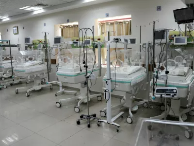 Incubators stand empty after premature Palestinian babies were evacuated from Al-Aqsa Hospital to Khan Younis' Nasser hospital, following Israeli evacuation orders for areas around Al-Aqsa hospital, amid Israel-Hamas conflict, in Deir Al-Balah in the central Gaza Strip August 26, 2024. REUTERS/Abd elhkeem Khaled