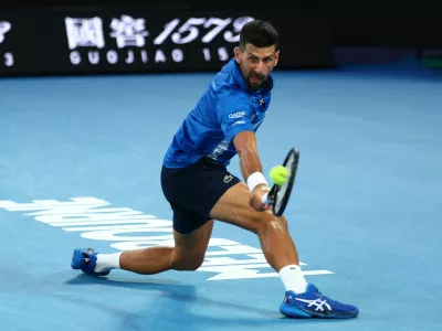 Tennis - Australian Open - Melbourne Park, Melbourne, Australia - January 17, 2025 Serbia's Novak Djokovic in action during his third round match against Czech Republic's Tomas Machac REUTERS/Edgar Su