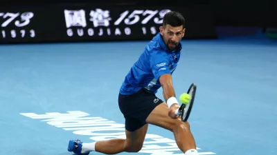 Tennis - Australian Open - Melbourne Park, Melbourne, Australia - January 17, 2025 Serbia's Novak Djokovic in action during his third round match against Czech Republic's Tomas Machac REUTERS/Edgar Su