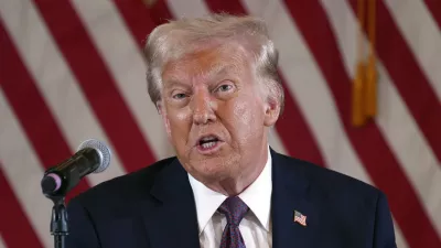 FILE - President-elect Donald Trump speaks at a meeting with Republican governors at Mar-a-Lago, on Jan. 9, 2025, in Palm Beach, Florida. (AP Photo/Evan Vucci, File)