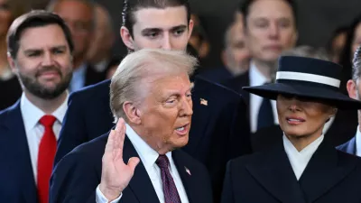 Donald Trump is sworn in as the 47th US President in the US Capitol Rotunda in Washington, DC, on January 20, 2025.  SAUL LOEB/Pool via REUTERS  TPX IMAGES OF THE DAY