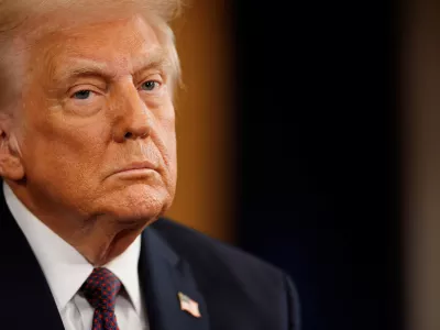 WASHINGTON, DC - JANUARY 20: U.S. President-elect Donald Trump attends inauguration ceremonies in the Rotunda of the U.S. Capitol on January 20, 2025 in Washington, DC. Donald Trump takes office for his second term as the 47th president of the United States.  Chip Somodevilla/Pool via REUTERS