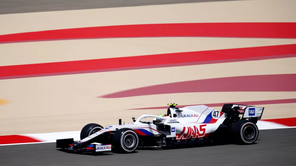 ﻿FILE PHOTO: Formula One F1 - Pre-Season Testing - Bahrain International Circuit, Sakhir, Bahrain - March 12, 2021 Haas' Mick Schumacher in action during testing REUTERS/Hamad I Mohammed/File Photo