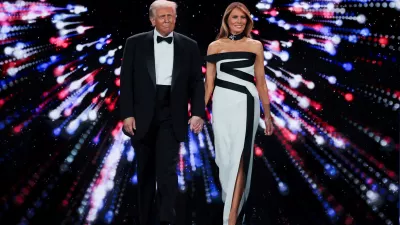 U.S. President Donald Trump and his wife First Lady Melania Trump attend the Liberty Ball on Inauguration Day of Donald Trump's second presidential term in Washington, U.S., January 20, 2025. REUTERS/Carlos Barria REFILE - QUALITY REPEAT