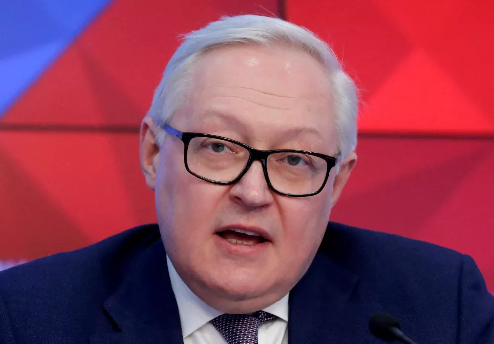 ﻿FILE PHOTO: Russian Deputy Foreign Minister Sergei Ryabkov speaks during a news conference in Moscow, Russia February 7, 2019. REUTERS/Maxim Shemetov//File Photo