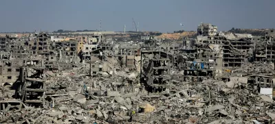 Buildings lie in ruin, following a ceasefire between Israel and Hamas, in Jabalia in the northern Gaza Strip, January 21, 2025. REUTERS/Dawoud Abu Alkas