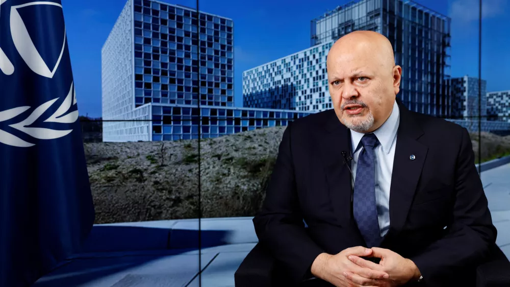 International Criminal Court (ICC) Prosecutor Karim Khan talks during an interview with Reuters in The Hague, Netherlands January 16, 2025. REUTERS/Piroschka van de Wouw