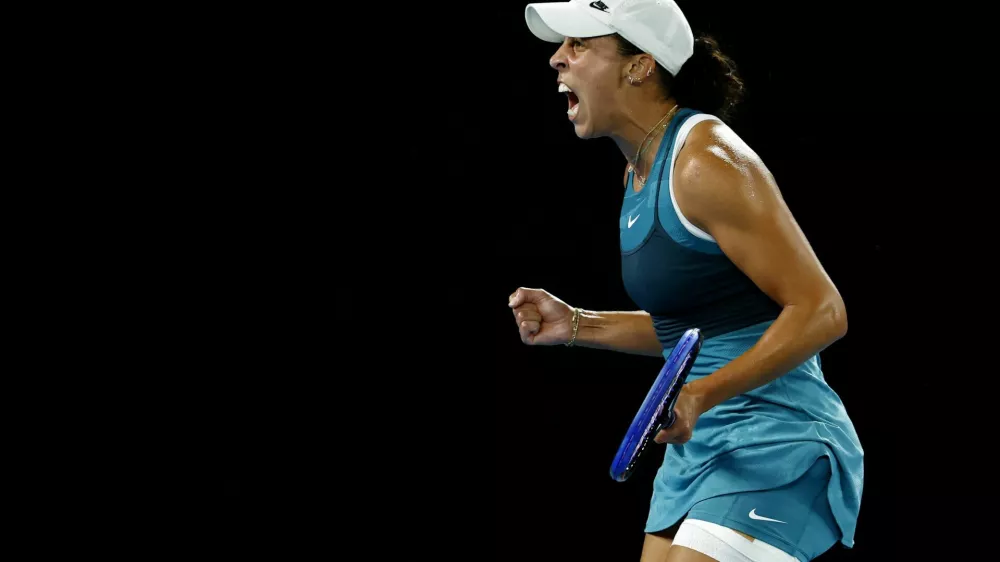 Tennis - Australian Open - Melbourne Park, Melbourne, Australia - January 23, 2025 Madison Keys of the U.S. reacts during her semi final match against Poland's Iga Swiatek REUTERS/Kim Kyung-Hoon