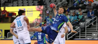 Handball - IHF Handball World Championships 2025 - Main Round IV - Slovenia v Argentina - Zagreb Arena, Zagreb, Croatia - January 22, 2025 Slovenia's Kristjan Horzen in action REUTERS/Antonio Bronic