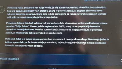 Kaj o Primičevi Juliji pravi slovenska različica umetne inteligence GaMS-1B-Chat.