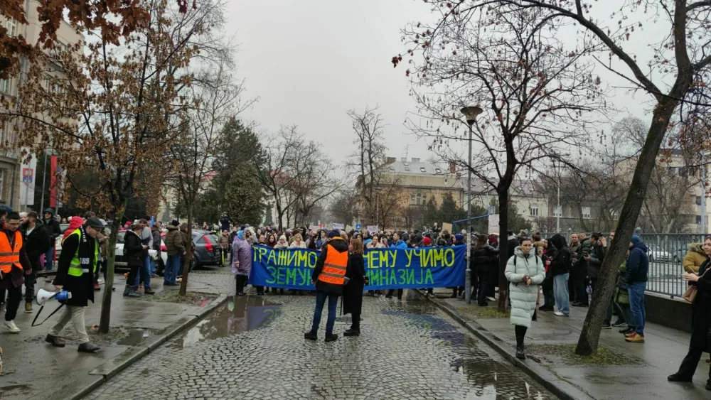 Protesti Beograd, 14. 1. 2025, Gimnazijci Zemun