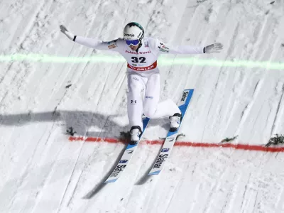 Ski Jumping - FIS Ski Jumping World Cup - Wisla, Poland - December 7, 2024 Slovenia's Timi Zajc during the men's individual HS134 REUTERS/Kacper Pempel