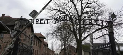 People visit the Memorial and Museum Auschwitz-Birkenau, a former Nazi German concentration and extermination camp, in Oswiecim, Poland, Sunday, Jan. 26, 2025. (AP Photo/Czarek Sokolowski)