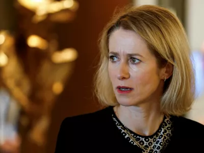 FILE PHOTO: EU High Representative for Foreign Affairs and Security Policy Kaja Kallas looks on, during her visit to attend a meeting on Syria, following the recent ousting of president Bashar al-Assad, in Riyadh, Saudi Arabia, January 12, 2025. REUTERS/Hamad I Mohammed/File Photo