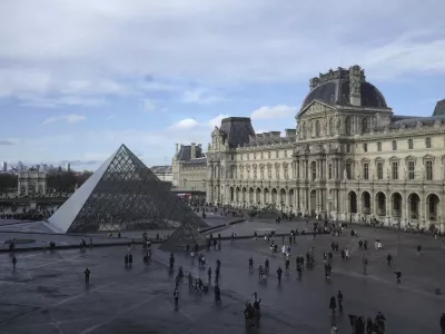 The courtyard of Le Louvre museum is pictured Monday, Jan. 27, 2025 in Paris. (AP Photo/Thibault Camus)