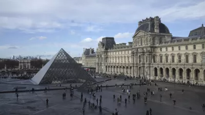 The courtyard of Le Louvre museum is pictured Monday, Jan. 27, 2025 in Paris. (AP Photo/Thibault Camus)