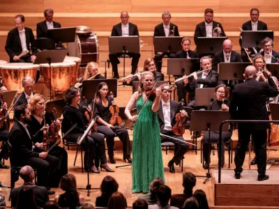 Dunajski filharmoniki leta 2023 v Cankarjevem domu, kjer bodo nastopili tudi na zaključku 73. Ljubljana Festivala. Foto: Dnevnik