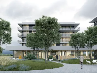 Novi dom za starejše na Zlatem polju bo umeščen na zemljišču med Bleiweisovo cesto in Gimnazijo Franceta Prešerna. Vir: MOK