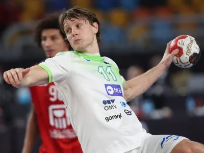 ﻿Handball - 2021 IHF Handball World Championship - Main Round Group 4 - Slovenia v Egypt - Cairo Stadium Hall 1, Cairo, Egypt - January 24, 2021 Slovenia's Jure Dolenec in action Pool via REUTERS/Mohamed Abd El Ghany