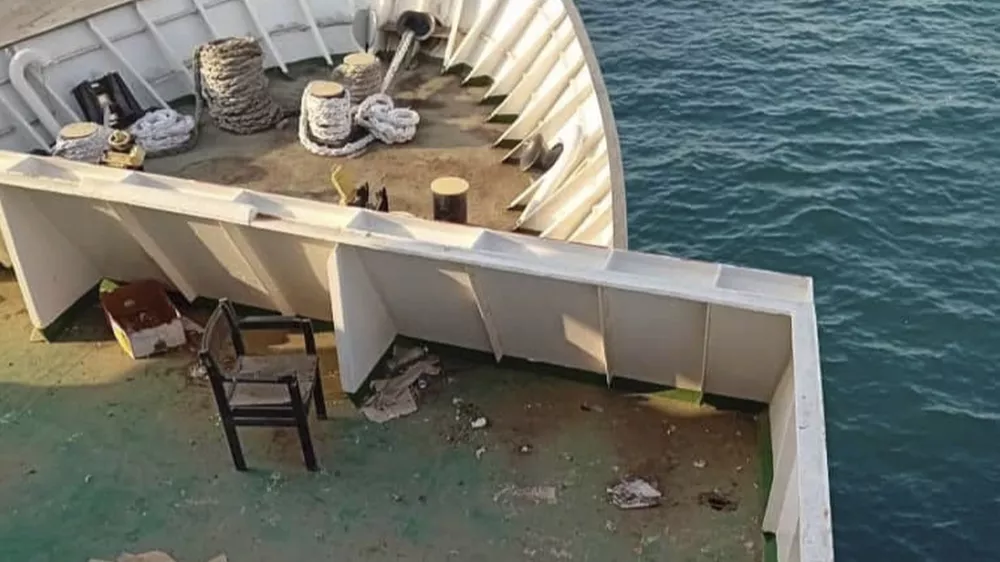 FILE - This photo provided by Abdul Nasser Saleh shows the deck of the cargo ship Al-Maha, abandoned by its owners, at the seaport of Jeddah, Saudi Arabia, in January 2024. Saleh lived and worked on the Al-Maha for nearly a decade without pay. (Courtesy Abdul Nasser Saleh via AP, File)