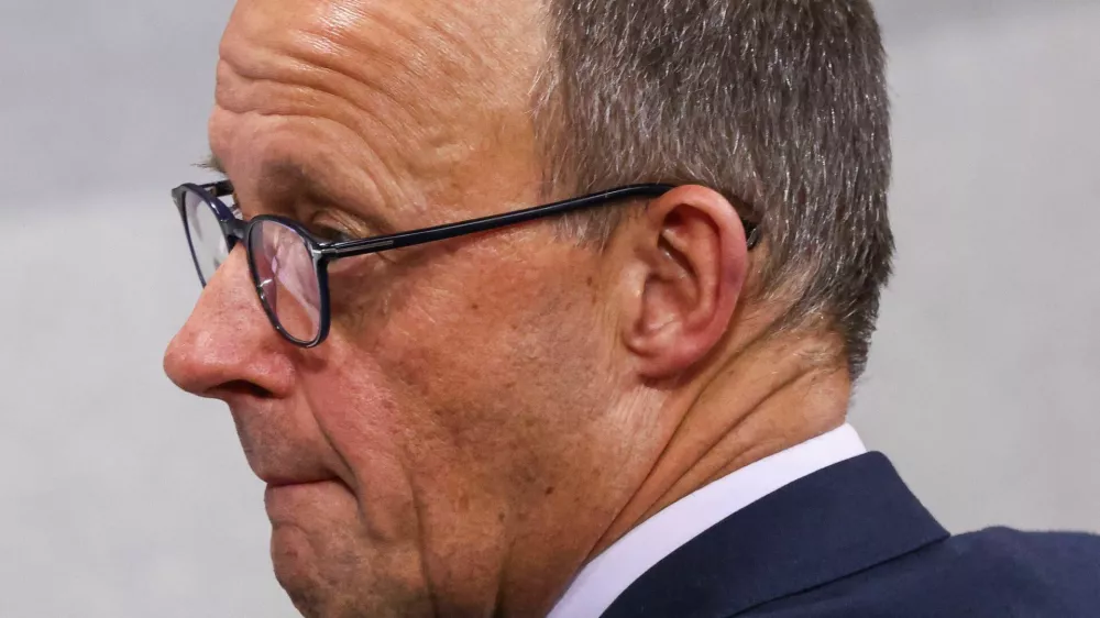 Christian Democratic Party (CDU) party leader Friedrich Merz looks on as he attends a session of the lower house of parliament Bundestag, after he succeeded on Wednesday in getting a motion passed in parliament that calls for a migration crackdown, including the rejection of asylum seekers at the country's land borders, in Berlin, Germany, January 31, 2025. REUTERS/Liesa Johannssen