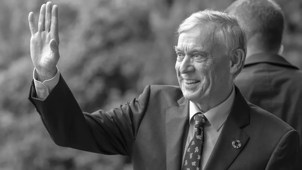 FILE - Horst Koehler, Personal Envoy of the Secretary General of the United Nations to the parties to the conflict in Western Sahara, arrives for a round table on Western Sahara at the European headquarters of the United Nations in Geneva, Switzerland, Wednesday, Dec. 05, 2018. (Martial Trezzini/Keystone via AP, File)