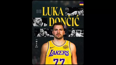 ZDA, Los Angeles.Pozdravno sporocilo Luki Doncicu na uradnem X profilu Los Angeles Lakers.