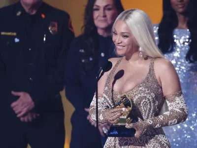 Beyonce receives Album of the Year award for "Cowboy Carter" during the 67th Annual Grammy Awards in Los Angeles, California, U.S., February 2, 2025. REUTERS/Mario Anzuoni