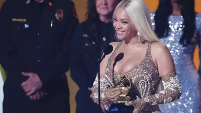 Beyonce receives Album of the Year award for "Cowboy Carter" during the 67th Annual Grammy Awards in Los Angeles, California, U.S., February 2, 2025. REUTERS/Mario Anzuoni