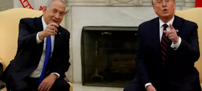 FILE PHOTO: Israel's Prime Minister Benjamin Netanyahu meets with U.S. President Donald Trump prior to signing the Abraham Accords, normalizing relations between Israel and some of its Middle East neighbors in a strategic realignment of Middle Eastern countries against Iran, during a meeting in the Oval Office at the White House in Washington, U.S., September 15, 2020. REUTERS/Tom Brenner/File Photo